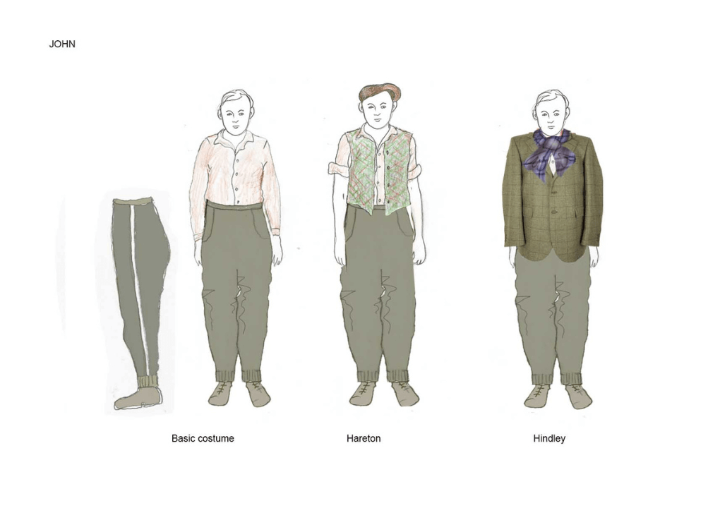 Illustrations of costume designs for Wuthering Heights